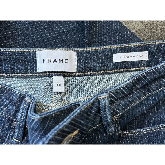 New SALESMAN SAMPLE Frame Le Crop Mini Boot Denim Jeans Blue size 26 E50 - Picture 6 of 12
